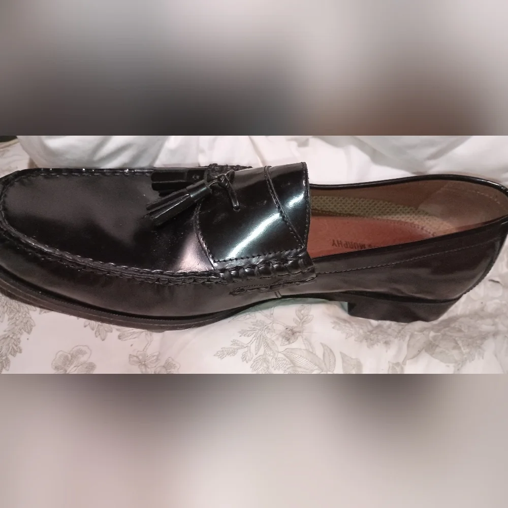 Johnston & Murphy Hayes Black Leather Tassel Loafers 13M